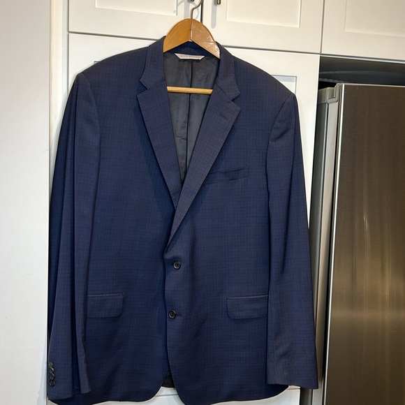 Samuelsohn for Harry Rosen Men’s 2-Button Super 130’s Wool Navy Check Blazer 44T - Picture 3 of 17